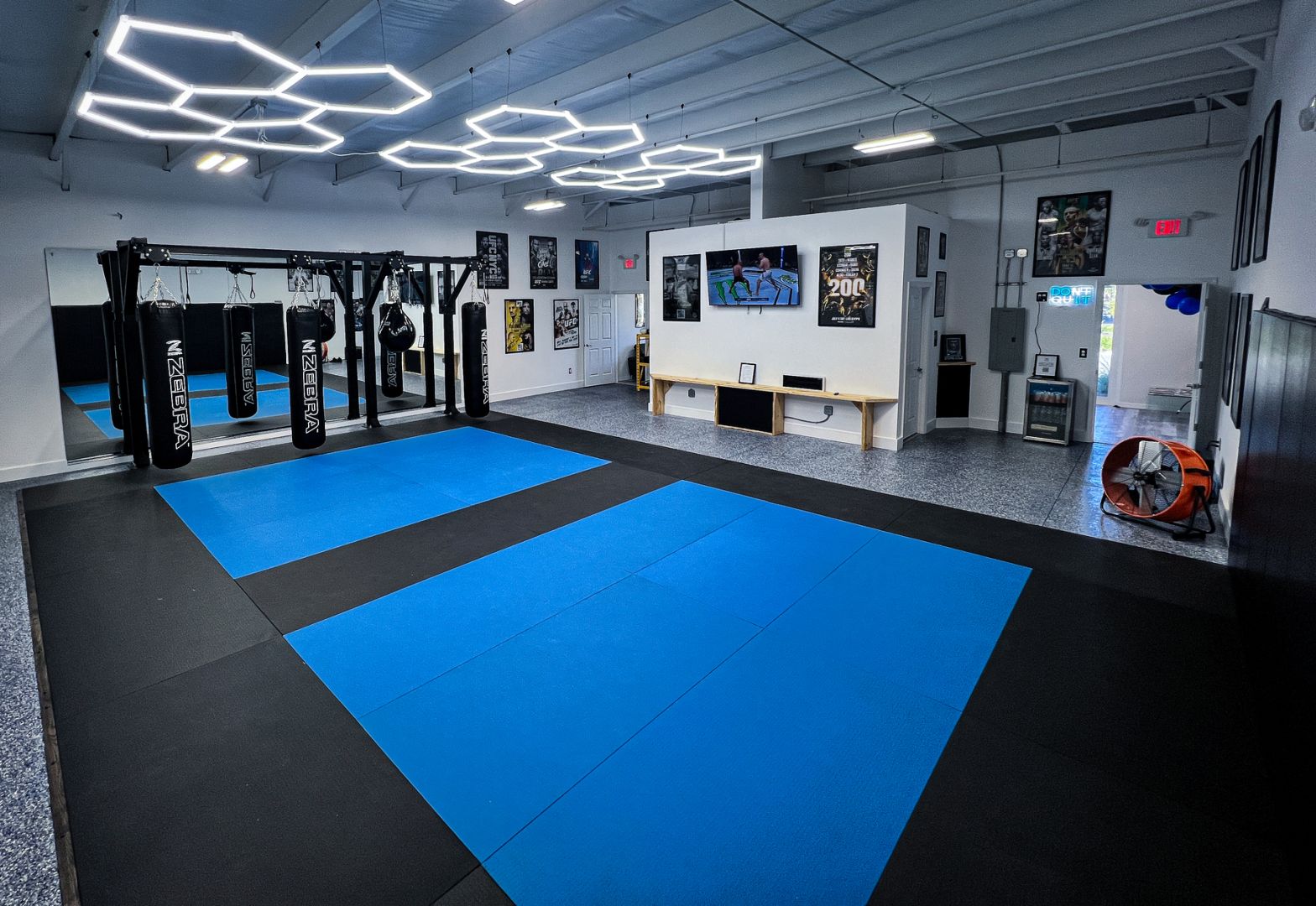 Wide view of V3 MMA training floor